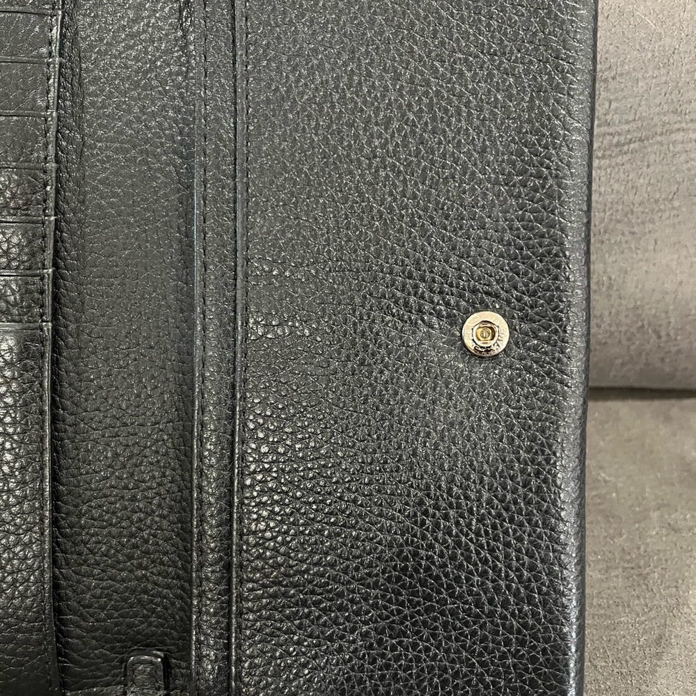 Kate Spade Black Leather Clutch with Gold Accents - Picture 4 of 7